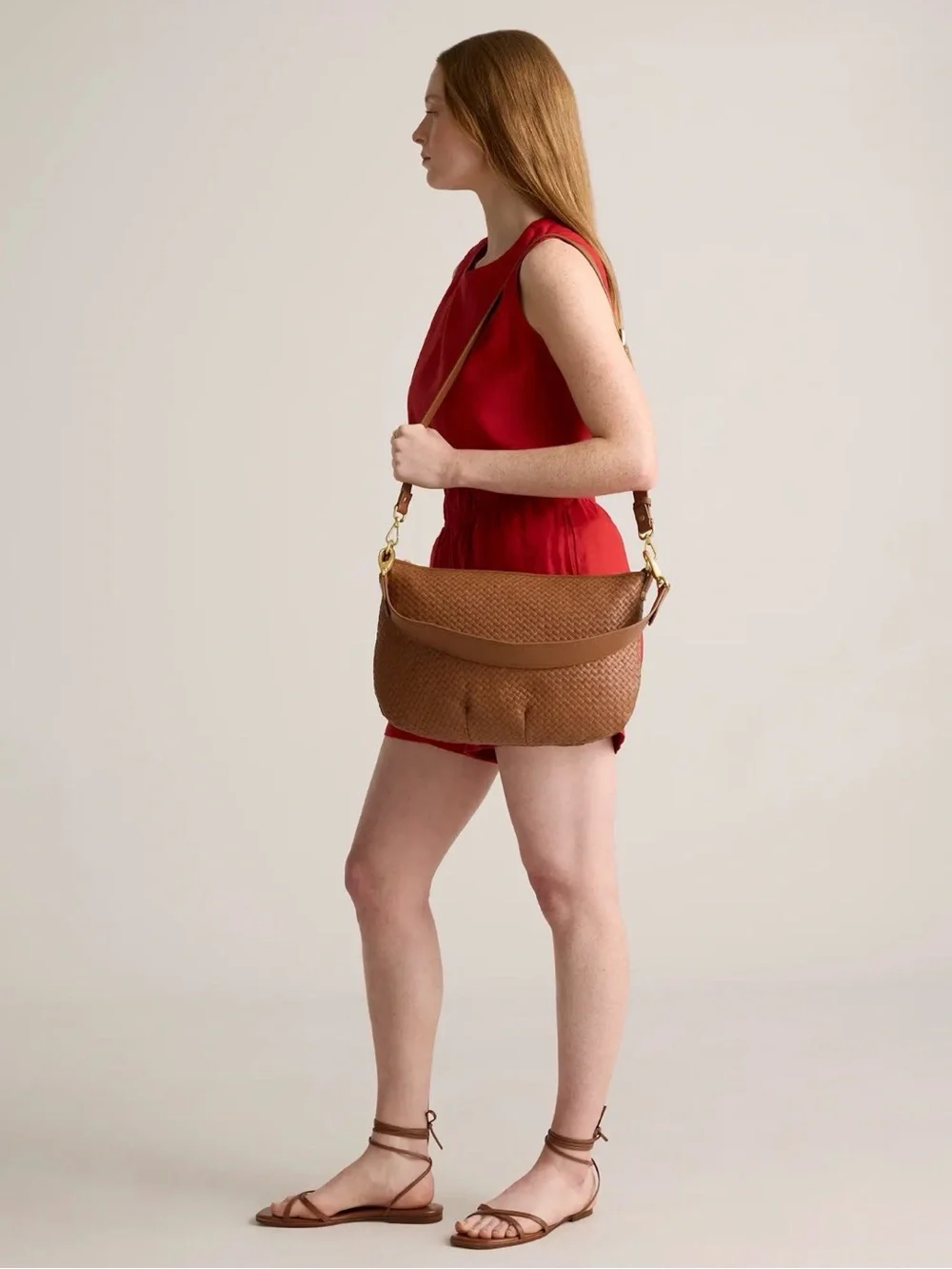 Quince Italian Leather “Sloane” Convertible Shoulder Bag in Cognac - Picture 8 of 9
